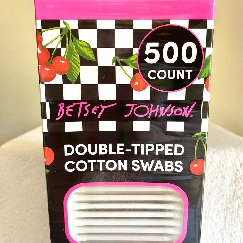 🐭 SALE! Betsey Johnson 500 ct Double-Tipped Cotton Swabs beauty care new